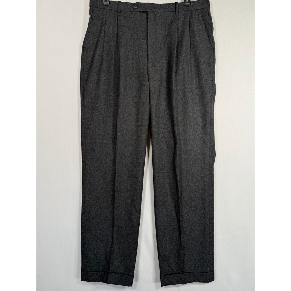 Men's Wool Dress Pants Pleated Cuffed 38x32.5in GGG Clothes‎ Taylored Formal